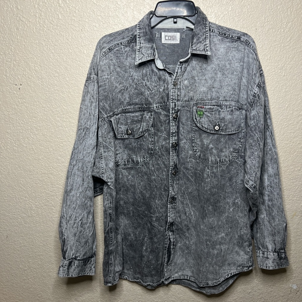 Vintage Acid Washed Demin Button Down Shirt